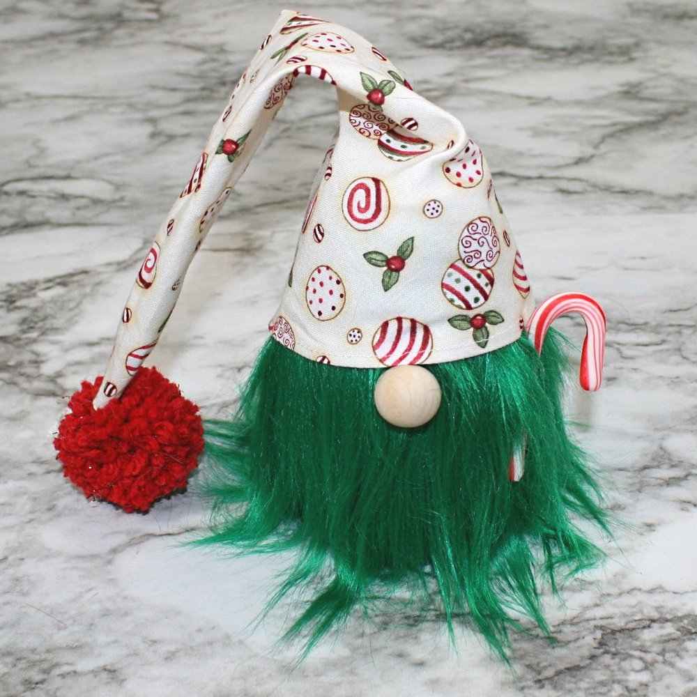 HAND CRAFTED Gnome Green Christmas Air Freshener Cover Decor - White Ornaments